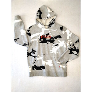 Levis Men's Pullover Hoodie Sweatshirt Gray Camouflage Medium